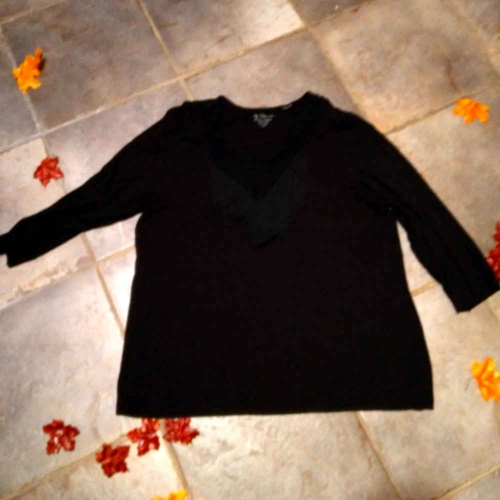 Fringe black top from chico's